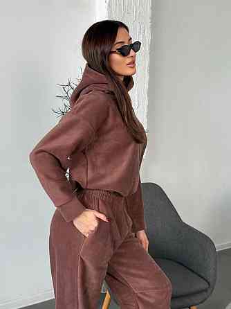 Флисовый женский костюм с капюшоном Мокко 48/52 Харьков