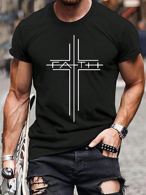 Футболка мужская с принтом  44 Черная 2634326243 Днепр - изображение 1