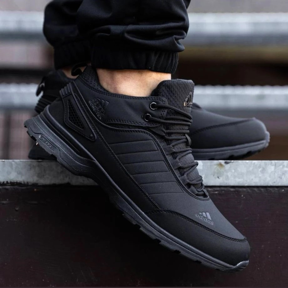 Зимові високі Кросівки Adidas GORE-TEX Чоловічі Чорні з МЕХОМ Адідас Гортекс (розміри: 41,42,43,44,45,46) Дніпро - фото 2