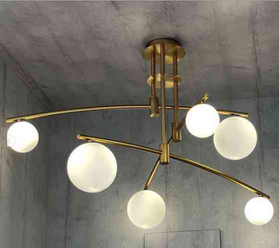 Светодиодная люстра Жемчужина 8818 (Золотистая) на 6 плафонов Винница