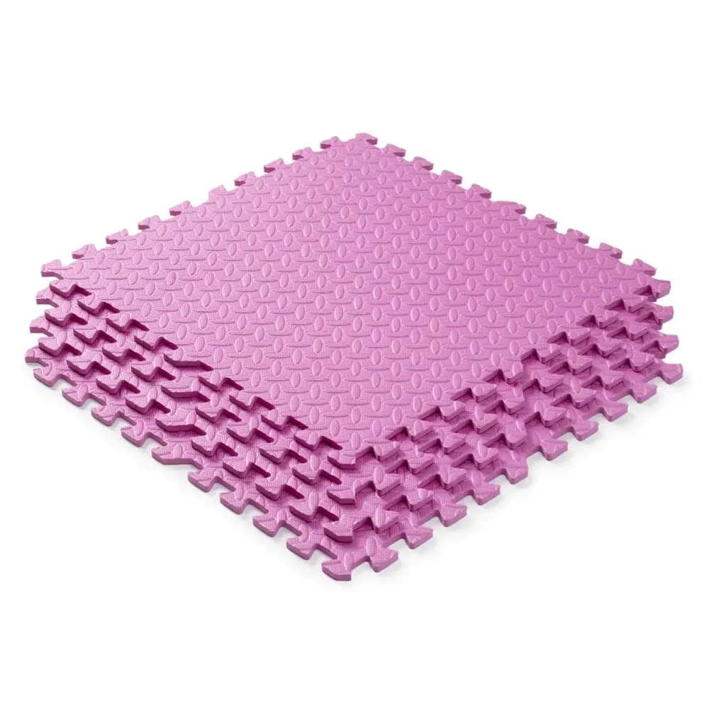 Мат-пазл товщиною 1 см розмір 60х60см 4 частини EVA рожевий Спортивні мати Київ - фото 1
