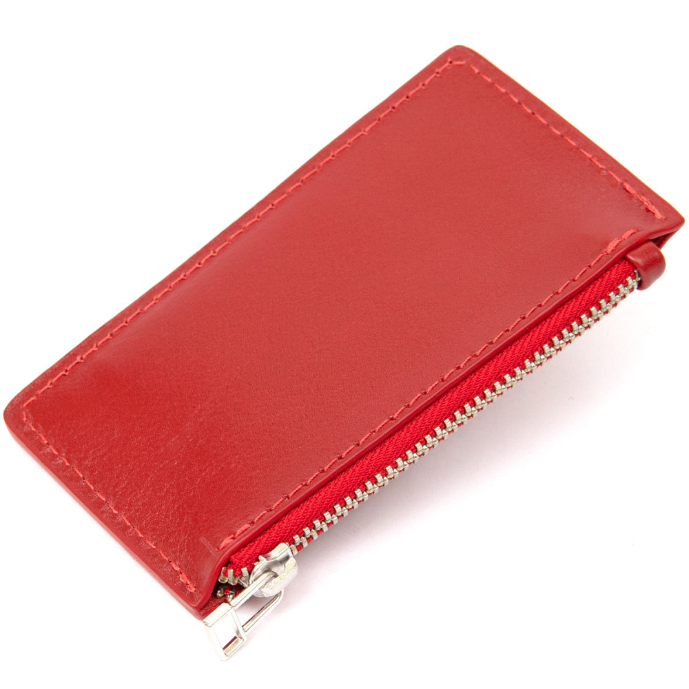 Яркий кожаный картхолдер GRANDE PELLE 11497 Красный Киев - изображение 9