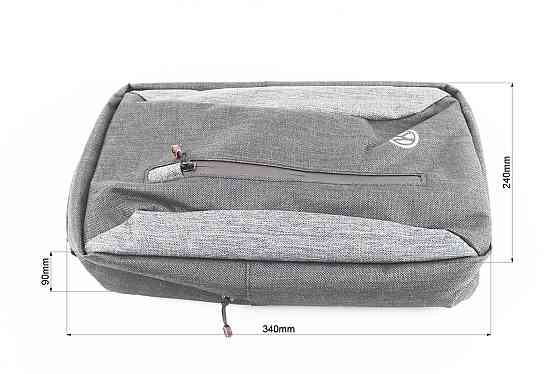 Сумка-слінг через плече (на кермо електросамокату), кріпл. на липучці, швидкознімна, чорно-сіра Київ