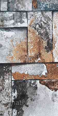 Шпалери вінілові на флізеліні AdaWall Roka 1.06х10 під плитку структурні коричневі сірі білі 23106-3 Київ