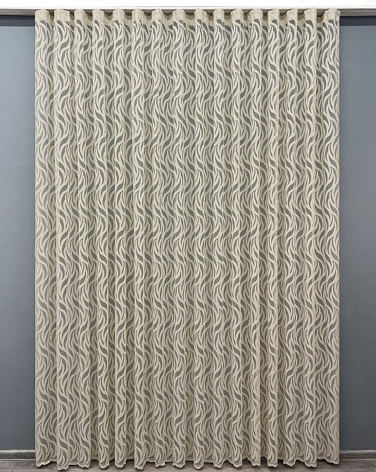 Тюль VR-Textil 1998т Жакард Бежевий 400х270 см (42-1018) Київ - фото 2