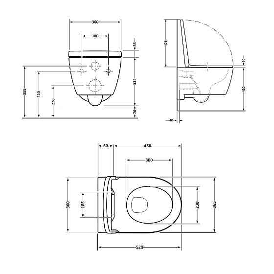 Унітаз підвісний Qtap Jay безобідковий із сидінням Soft-close QT07335176W Київ