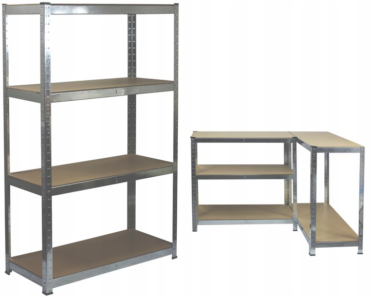 Набор из 2-х металлических стеллажей (150 x 70 x 30 см) 4 полки, погрузка - 150 кг на полку, Серый Киев - изображение 6