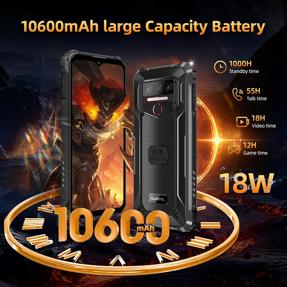 Смартфон Oukitel WP23 Plus 6.52"HD+ /8GB/256GB / T606 /10600mAh /13+5Мп/ IP69K /NFC Orange Вінниця - фото 10