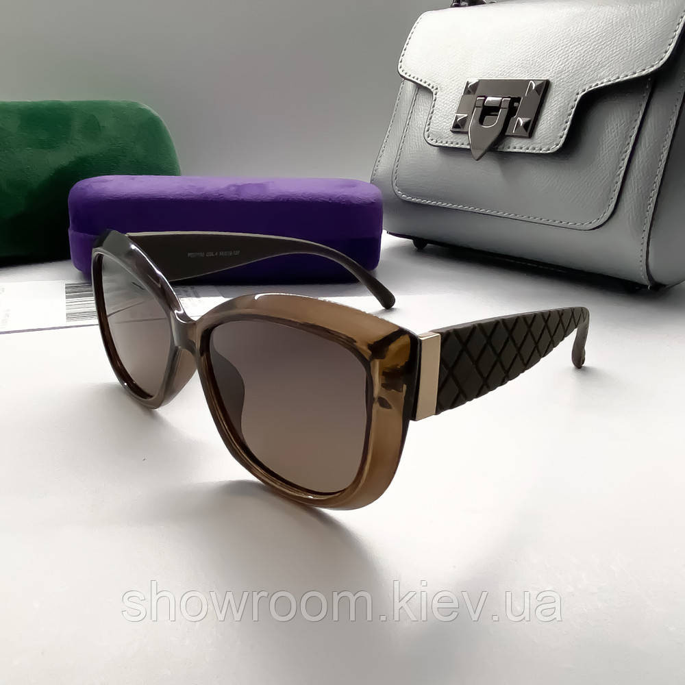 Жіночі сонцезахисні окуляри з поляризацією (9371) brown Київ - фото 2