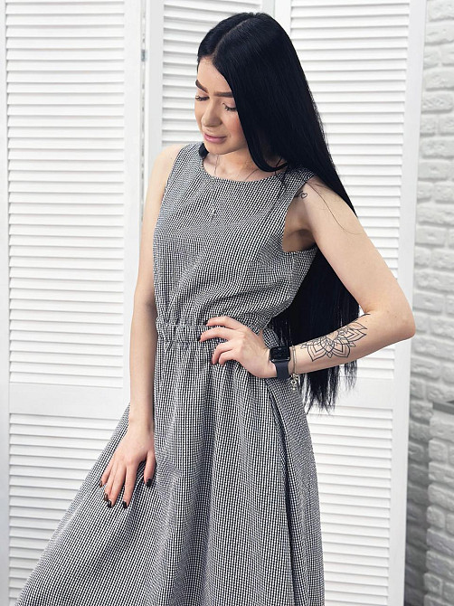 Довга літня сукня "Айріс"| Батал | Розпродаж моделі Чорний, 50-52 Київ - фото 1