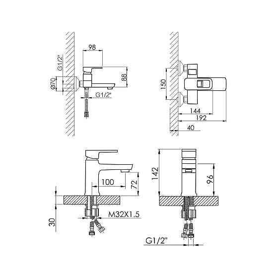 Набір змішувачів Wawel 001 + Wawel 006 Chrome Київ