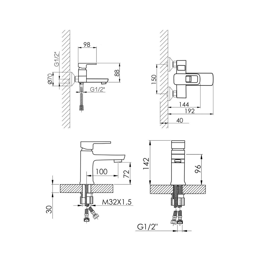 Набір змішувачів Wawel 001 + Wawel 006 Chrome Київ - фото 2