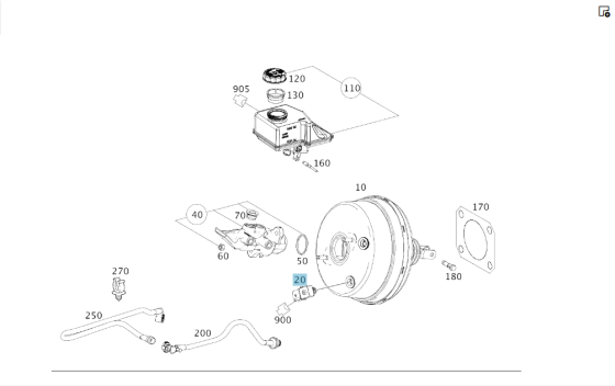 Mercedes-Benz  A1669050500 Датчик тиску в підсилювачі гальм ML/GLE W166 GL/GLS X166 GLE Coupe C292 A-class C169 A-class W169 B-class W245 Одесса