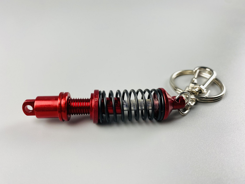 Брелок червоно-сріблястий амортизатор в зборі, Авто брелок для автомобільних ключів Мукачево - фото 1