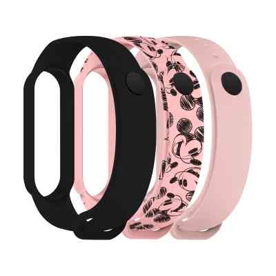 Ремінець до фітнес браслета Armorstandart комплект 3шт Xiaomi Mi Band 7/6/5 Cartoon Mickey Pink (ARM77042) Вінниця