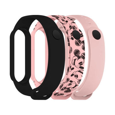 Ремінець до фітнес браслета Armorstandart комплект 3шт Xiaomi Mi Band 7/6/5 Cartoon Mickey Pink (ARM77042) Вінниця - фото 1