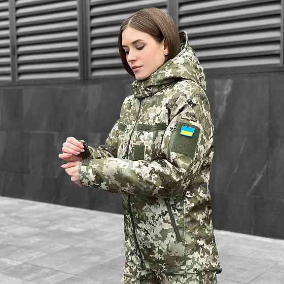 Женская зимняя піксель куртка с капюшоном Pobedov Winter Jacket Motive ЗИМА В2 Женская Киев