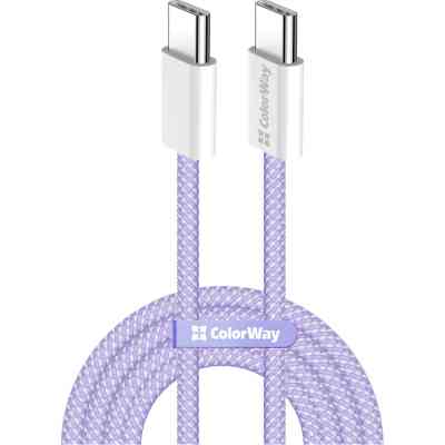 Дата кабель USB-C to USB-C 1.0m 60W 3.0А purple ColorWay (CW-CBPDCC061-PU) Винница