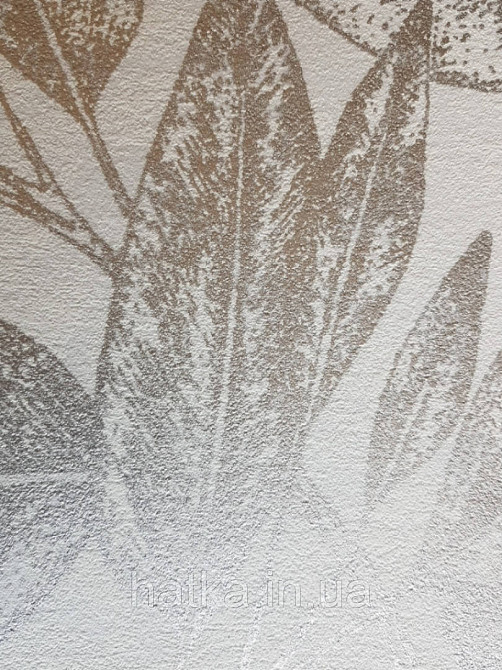 Вінілові шпалери на флізелін AS creation Attractive листя сріблястий металік на білому тлі Київ - фото 4