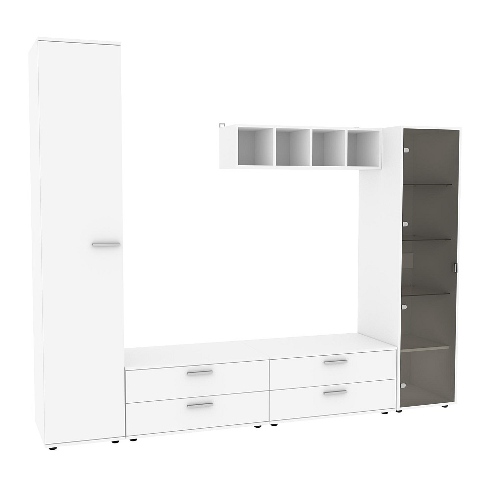 Стенка в гостиную Hugo-4, Белый, 2480х520х2120 Львов - изображение 2