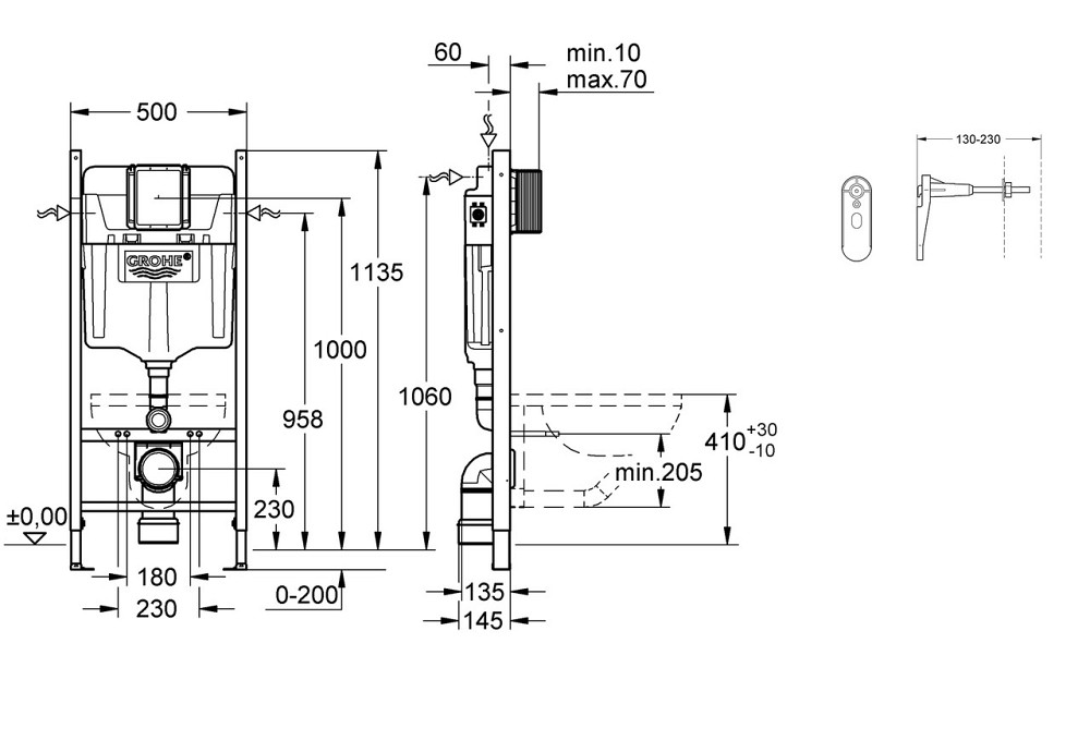 Система инсталляции для унитаза 2 в 1 Grohe Rapid SL (UA388400WG) Киев - изображение 3