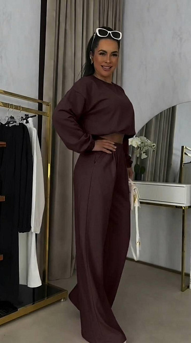 Женский прогулочный костюм двойка: кофта и штаны петля Шоколадный, 42/46 Одесса - изображение 4