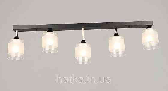 Люстра потолочная на 5 плафонов VALESO K2345/5, патрон E27, линейная, Черный+Бронза Киев