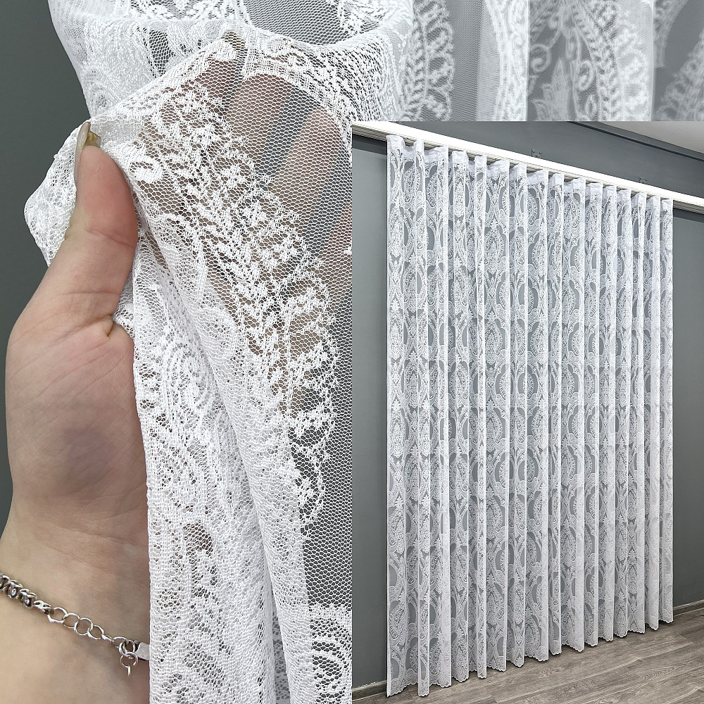 Тюль VR-Textil 1968т Жакард Білий 400х270 см (42-1004) Київ - фото 1