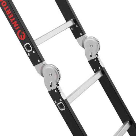 Драбина багатофункціональна трансформер, 4×4 сходинки, сталевий профіль, 4,45 м, 150 кг INTERTOOL LT-0024 Київ