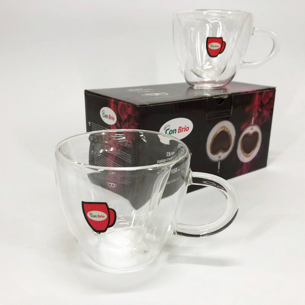Две чашки с двойным дном Con, Чашка с двойными стенками двойным дном Кружка двойнми стенками стекло MD-54 Львов - изображение 9