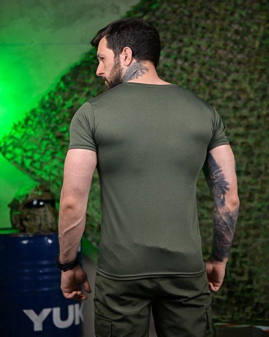 Тактическая потоотводящая футболка  Козак олива ПП7614 Одесса - изображение 7