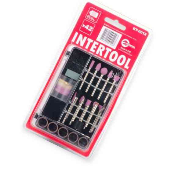 Камені шліфувальні набір 42шт з аксесуарами для гравера, осі 3,2 мм (кейс) Мукачево