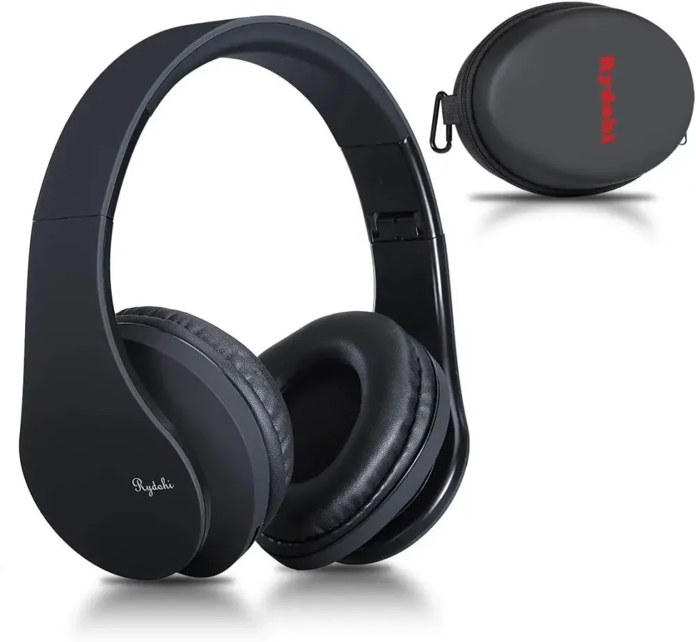 Беспроводные наушники Rydohi JH-812 Bluetooth 5.0, Hi-Fi стерео, с микрофоном, складные, для ПК/ТВ, черные + чехол Киев - изображение 2