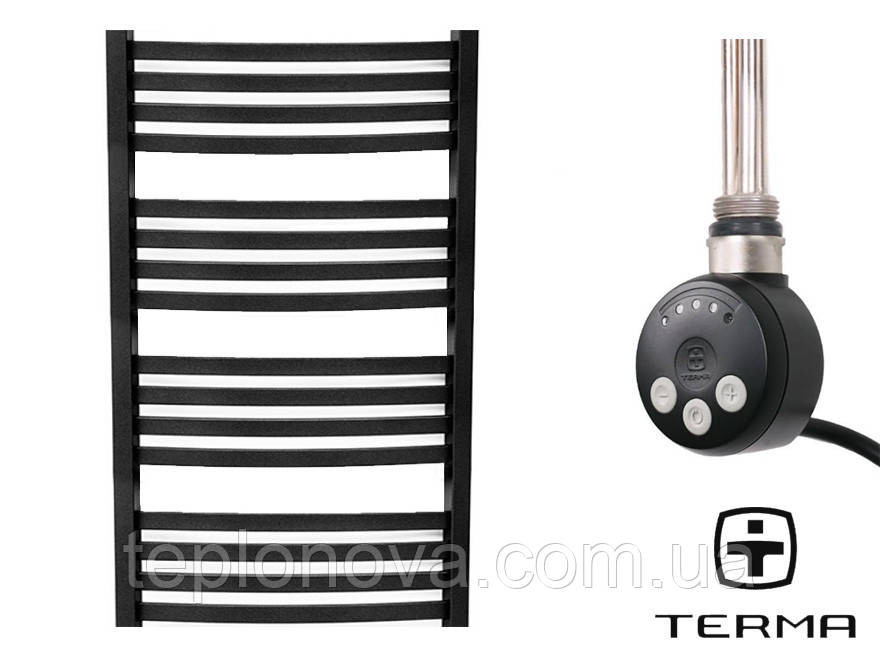 Электрический Полотенцесушитель Черный Плоский 960х500 Terma Dorota Черновцы - изображение 1