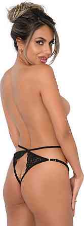 Трусики кружевные с интимным вырезом S/M Grace Daring Intimates, черные Sex Aura Киев