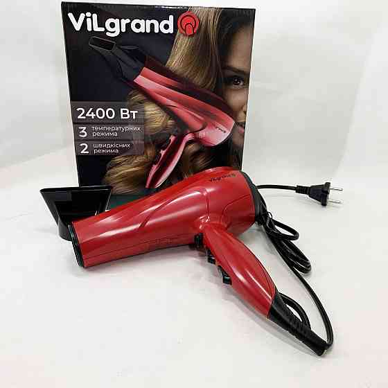 Электрический фен для волос с диффузором Vilgrand VHD-2430 2400 Вт, Мощный фен для волос AE-84 Львов