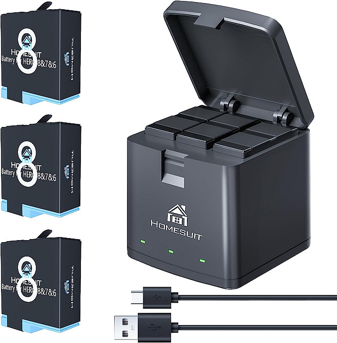 Акумулятор та зарядний пристрій Homesuit для Hero 8/7/6 black Луцьк - фото 1