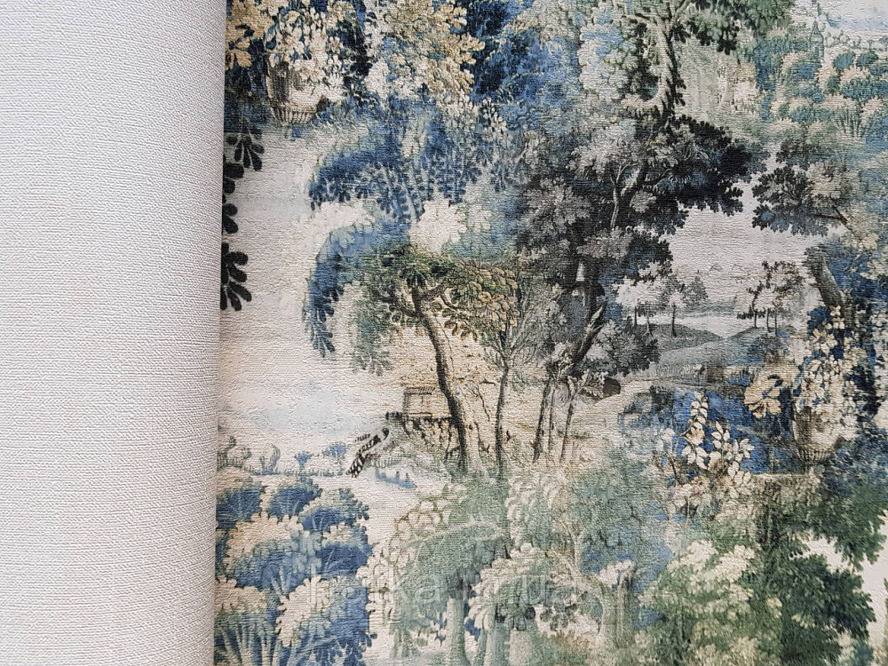 Шпалери вінілові на флізеліні AS creation Garda 1.06Х10.05 природа дерева зелені сині Київ - фото 2