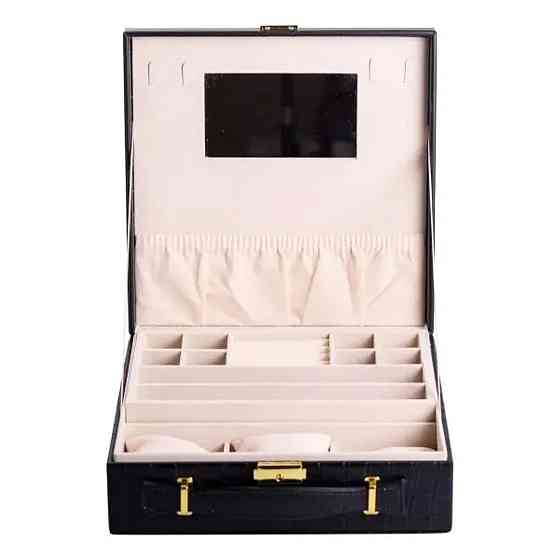 Yiwu Скринька для прикрас з еко шкіри 2 яруси органайзер для ювелірних виробів HP-5-35B Коломыя