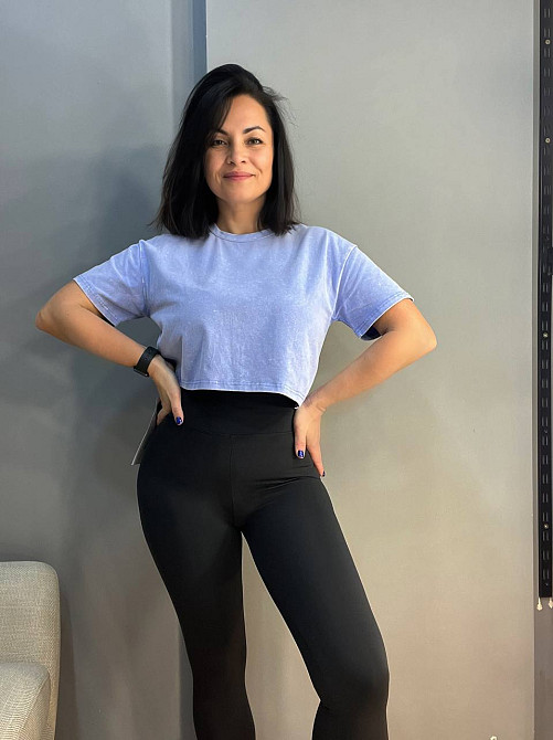 Футболка женская A-N 2308 вареная тай-дай короткая широкая кроп-топ one size сиреневая, сиреневый, one size Киев - изображение 9