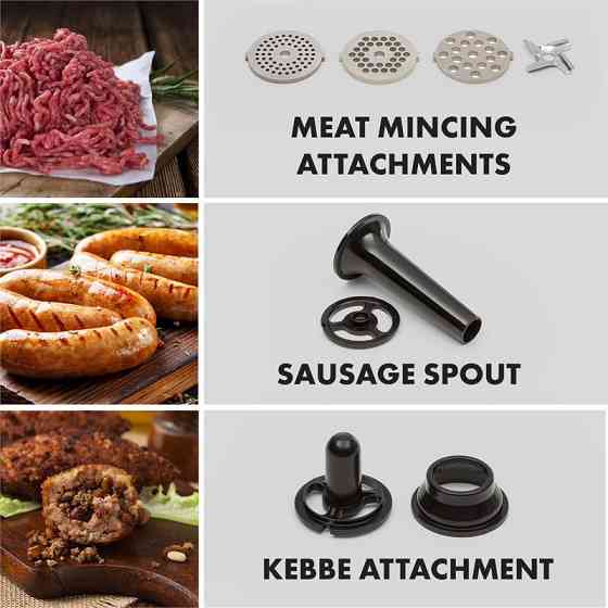 Набір стаціонарних міксерів Curve Plus 5 л 
            
                 М'ясорубка 4-в-1 
                 срібло (Німеччина, читати опис) Рівне