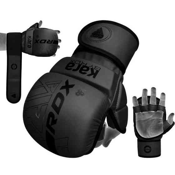 Рукавиці для ММА (Греплінгові рукавички) RDX F6 KARA Matte Black L/XL Кам'янське