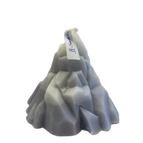 Свеча конусная в форме горы, ручной работы, в сером цвете Каменец-Подольский