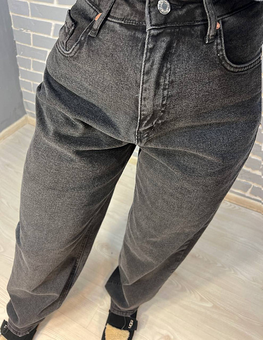 Джинсы женские Its Basic 4133-71 Baggy jeans свободные утепленные байка высокая посадка черные, черный, 38, 38, 82 см, 112 см Киев - изображение 4