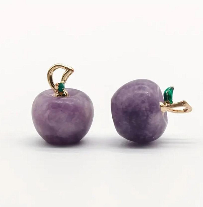 Підвіска з аметисту у формі яблука 16*14 мм Київ - фото 1