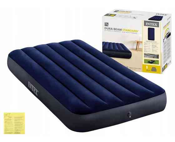 Матрас надувной Intex 64757 191x99x25 см, темно-синий Киев