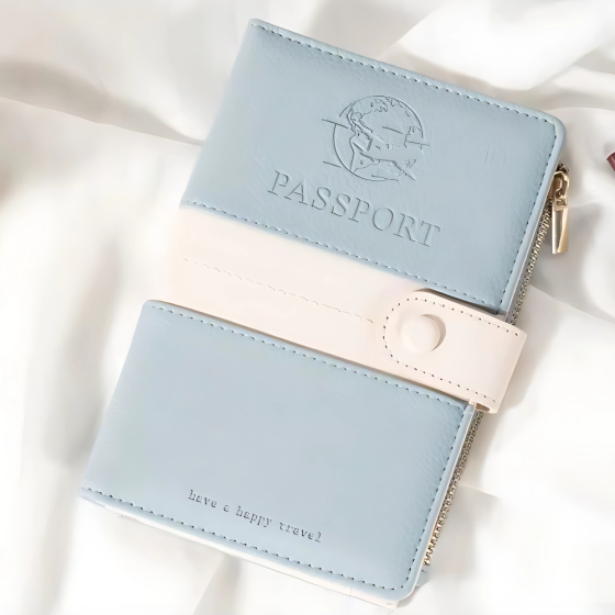 Обложка для паспорта, холдер дорожный для паспорта,удостоверения,банковских карт, билетов и документов,голубой Каменец-Подольский