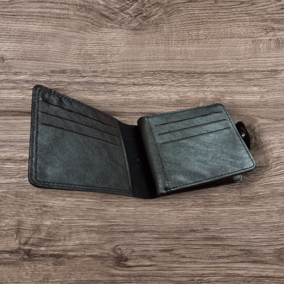 Кошелек мужской гравировка 100 долларов PU кожа 11,5 на 8,5 черный Киев