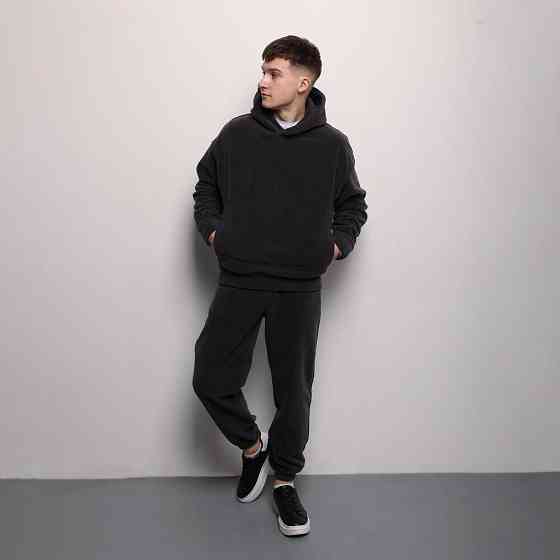 Темно-сірий костюм зимовий флісовий. Чоловічий теплий костюм Pobedov Mariot Київ