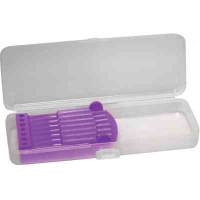 Пенал Cool For School Пластиковый с застежкой Прозрачный с сиреневым держателем 8011 (CF85579) Винница